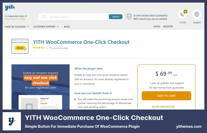YITH WooCommerce One-Click Checkout Plugin - Simple Button for Immediate Purchase of WooCommerce Plugin