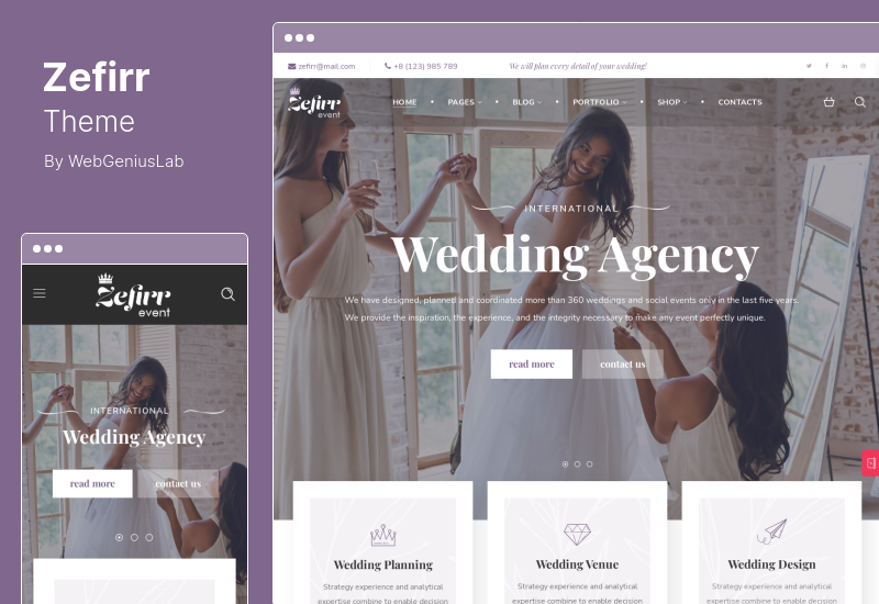 Zefirr Theme - Event & Wedding Agency WordPress Theme