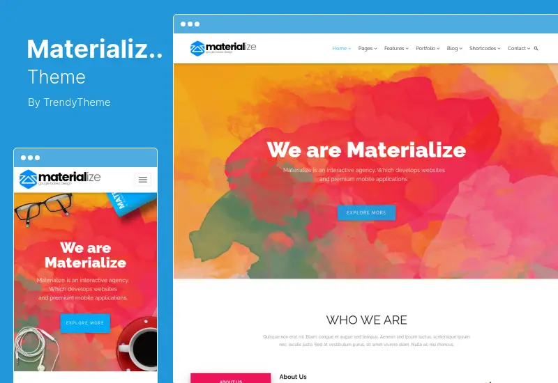 Materialize Theme - Material Design Multipurpose WordPress Theme