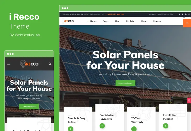 iRecco Theme - Wind & Solar Energy WordPress Theme