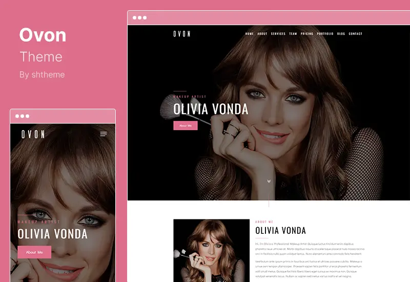 Ovon Theme - Makeup Artist WordPress Theme