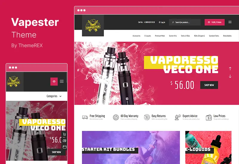 Vapester Theme - Creative Cigarette Store & Vape Shop WooCommerce Theme