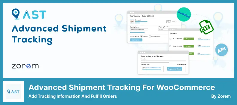 Advanced Shipment Tracking for WooCommerce Plugin - Add Tracking Information and Fulfill Orders