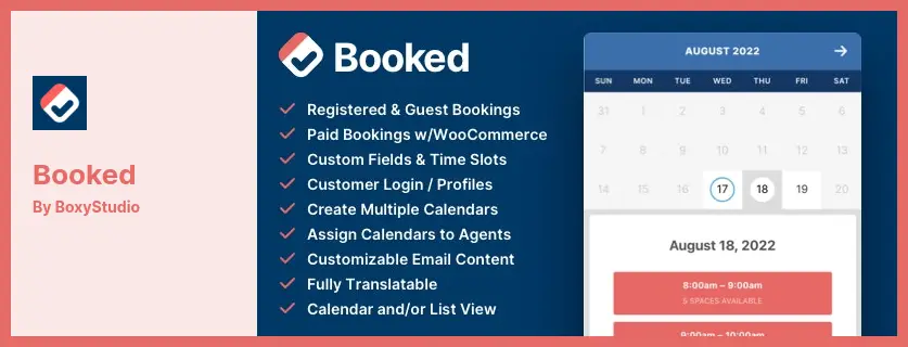 Booked Plugin - An Appointment Booking for WordPress