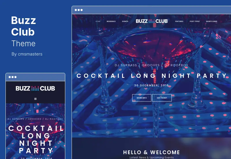 Buzz Club Theme - Night Club, DJ & Music Festival Event WordPress Theme