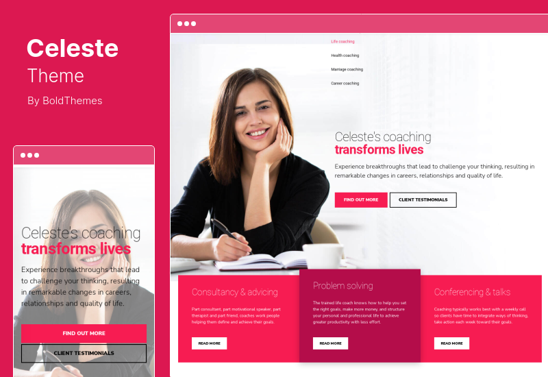 Celeste Theme - Life Coach & Therapist WordPress Theme