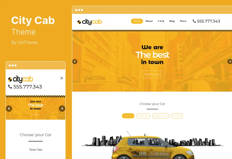 CityCab Theme - Taxi Company  WordPress Theme