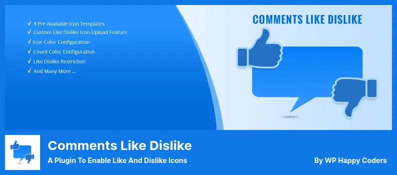 Comments Like Dislike Plugin - A Plugin to Enable Like and Dislike Icons