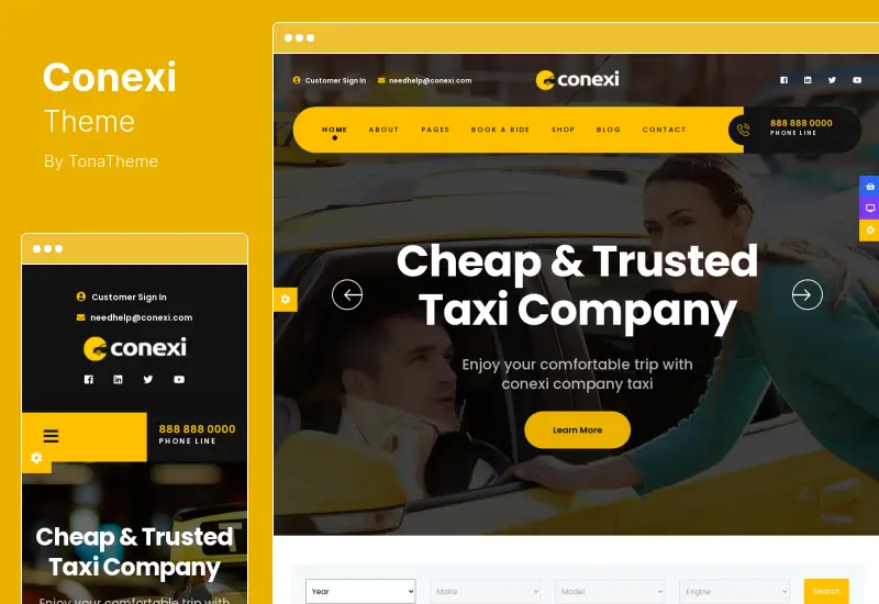 Conexi Theme - Taxi Booking Service WordPress Theme