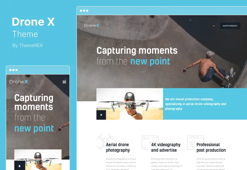 DroneX Theme - Aerial Photography & Videography WordPress Theme