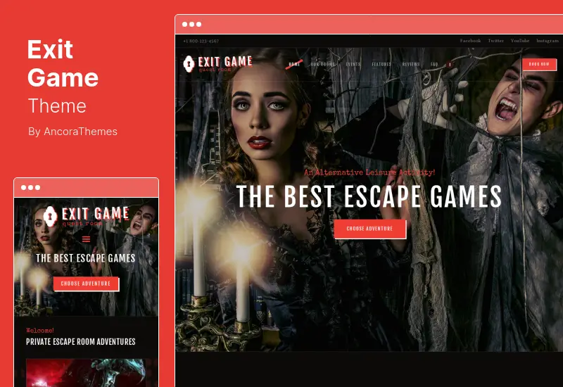 Exit Game Theme - Real-Life Secret Escape Room WordPress Theme