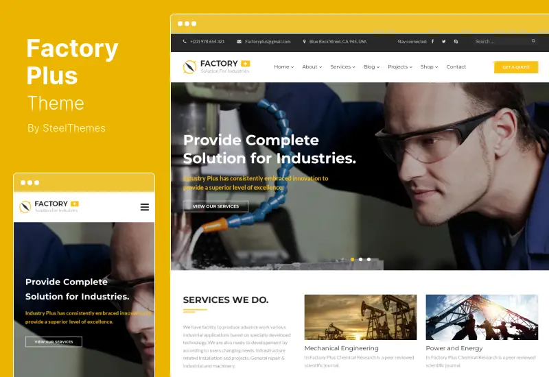 Factory Plus Theme - Industry and Construction WordPress Theme