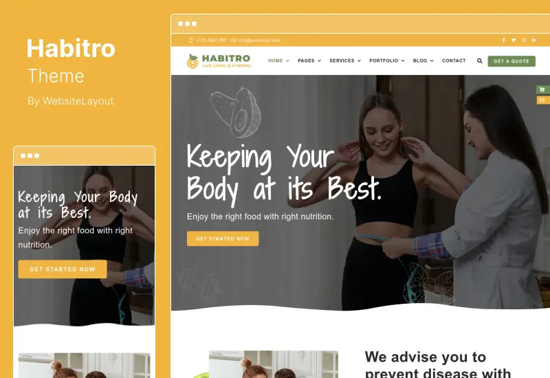 Habitro Theme - Nutrition Health and Diet WordPress Theme