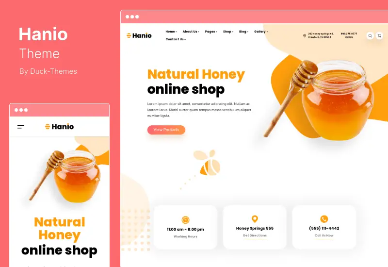 Hanio Theme - Honey & Sweets Store WordPress Theme