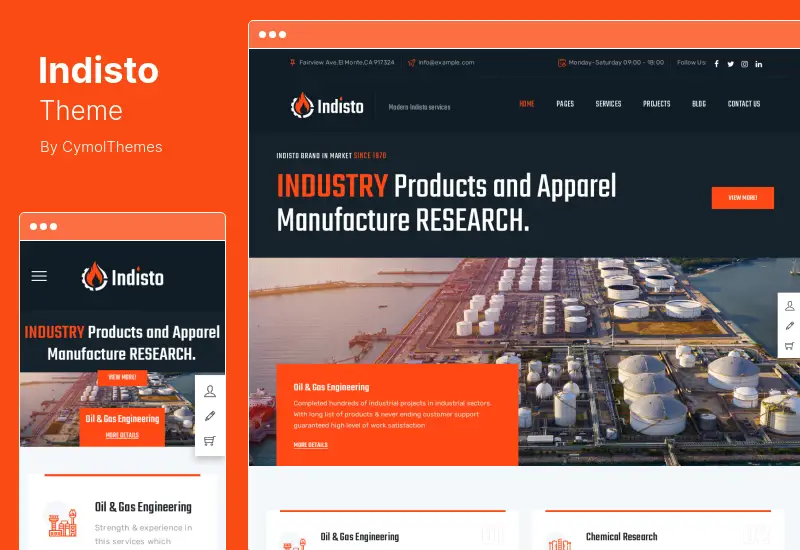 Indisto Theme - Industrial & Manufacturing WordPress Theme