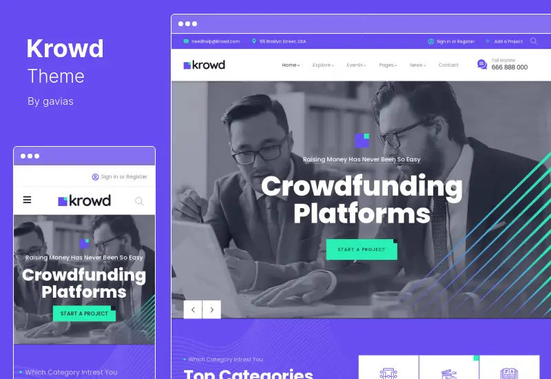 Krowd Theme - Crowdfunding & Charity WordPress Theme
