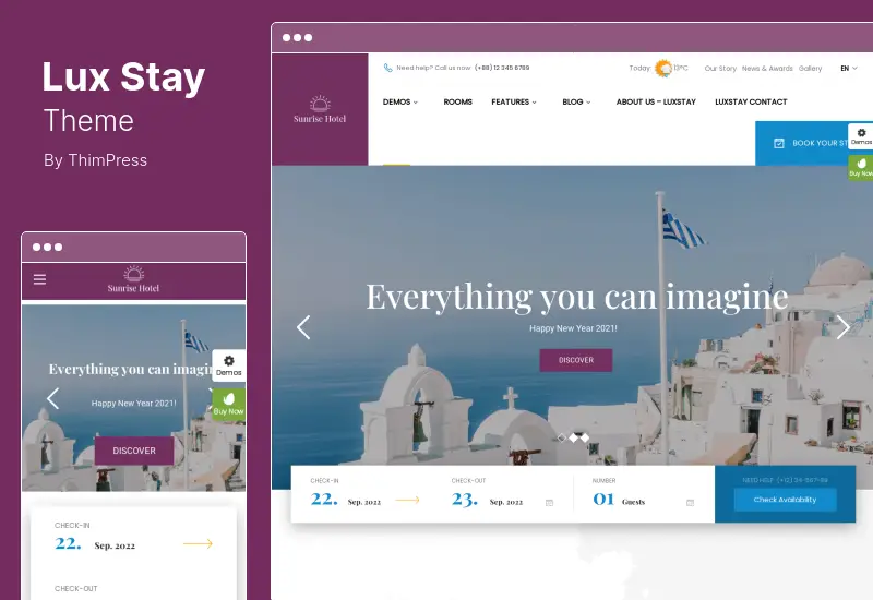 LuxStay Theme - Hotel & BnB WordPress Theme