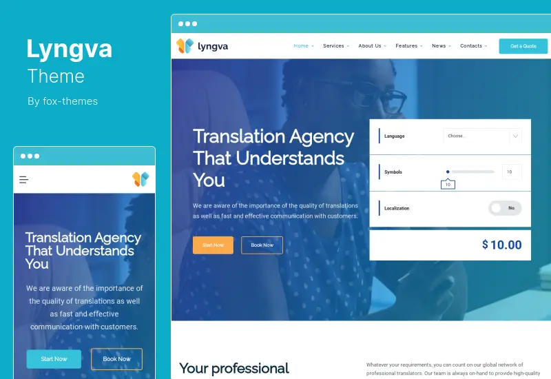 Lyngva Theme - Translation Agency WordPress Theme