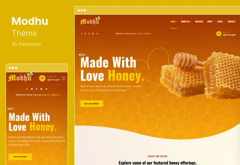 Modhu Theme - Beekeeping and Honey WordPress Theme