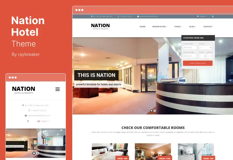 Nation Hotel Theme - Responsive Hotel and Resorts WordPress Theme