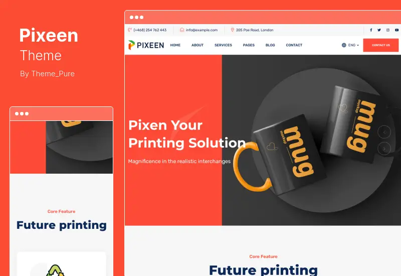 Pixeen Theme - Printing Services Company WordPress Theme