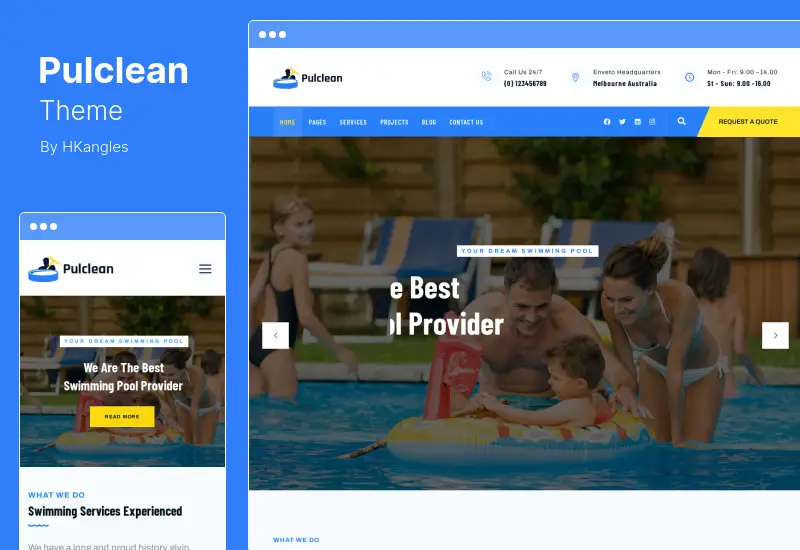 Pulclean Theme - Swimming Pool Maintenance & Cleaning WordPress Theme