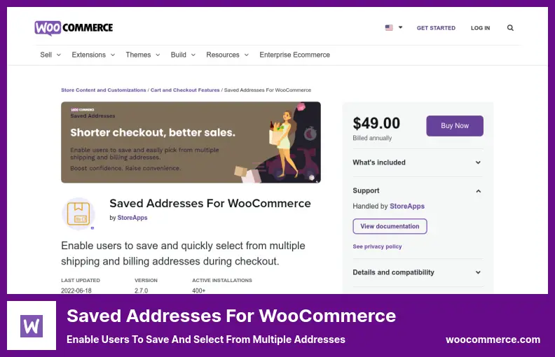 Saved Addresses For WooCommerce Plugin - Enable Users to Save and Select From Multiple Addresses