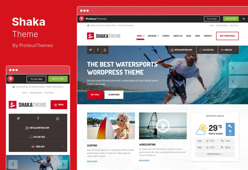 Shaka Theme - A Water Sport WordPress Theme