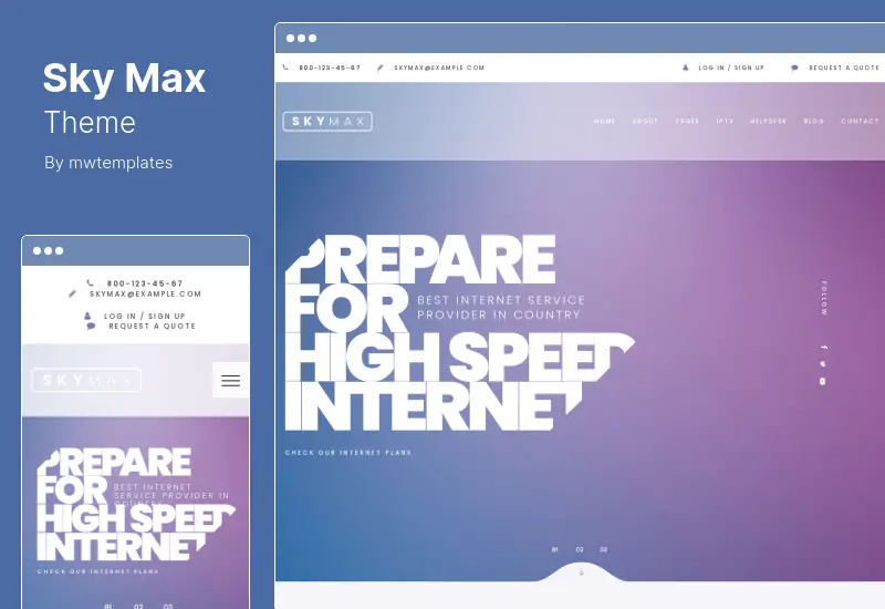 SkyMax Theme - Internet Technologies & Telecom Company WordPress Theme