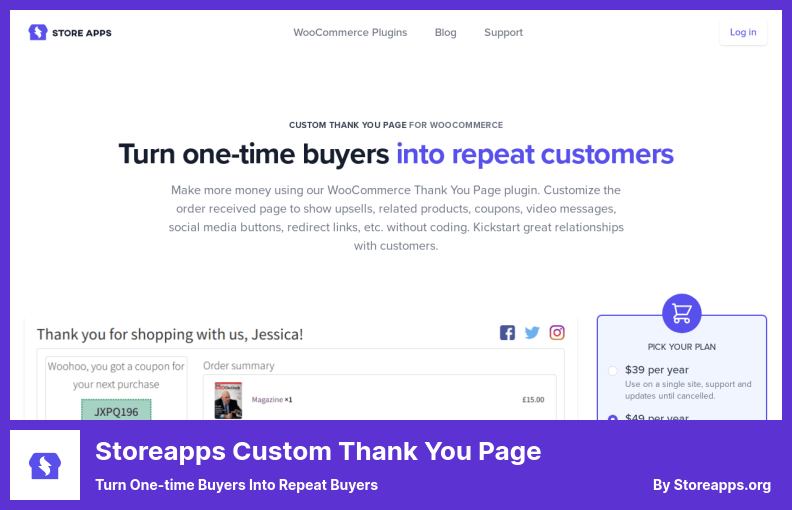Storeapps Custom Thank You Page Plugin - Turn One-time Buyers Into Repeat Buyers