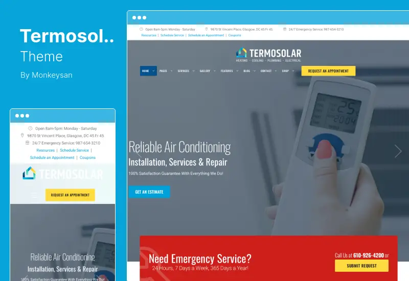 Termosolar Theme - Maintenance Services WordPress Theme