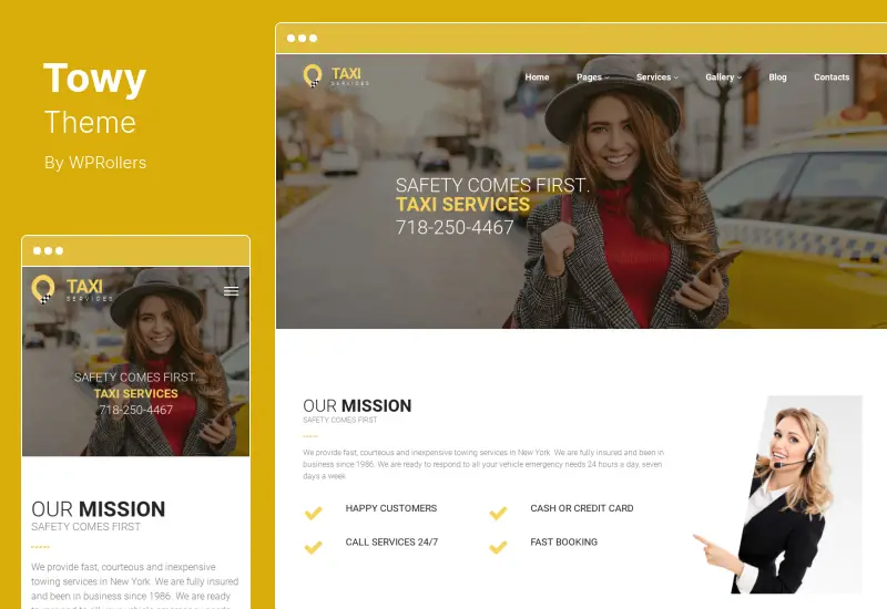 Towy Theme - Emergency Auto Towing and Roadside Assistance Service WordPress Theme