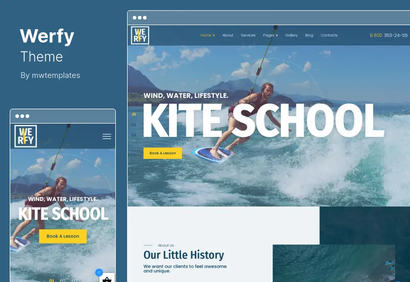 Werfy Theme - Surfing & Water Sports WordPress Theme