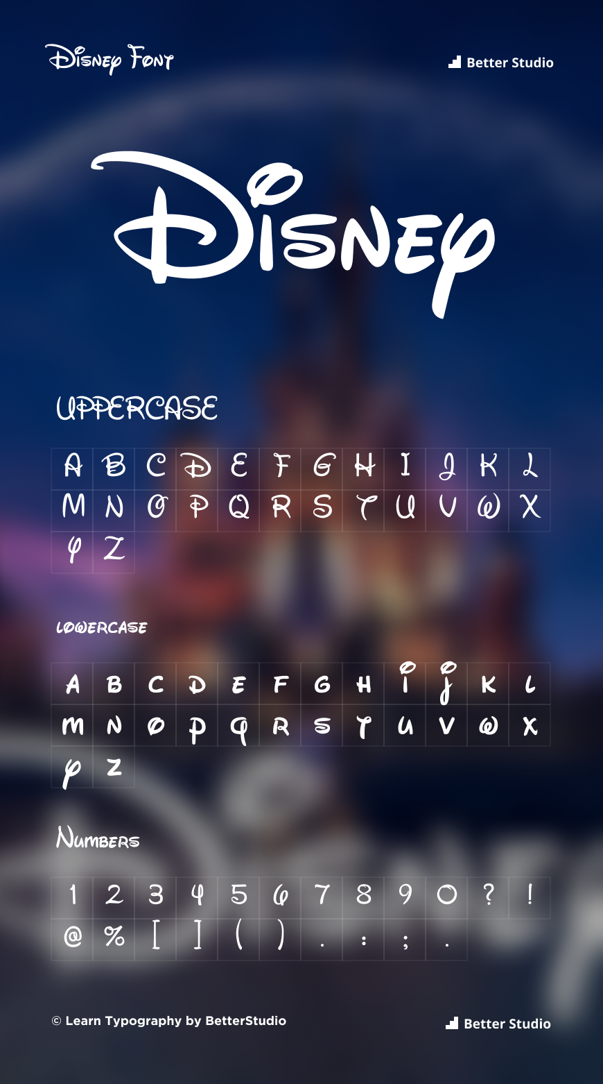 walt disney font alphabet