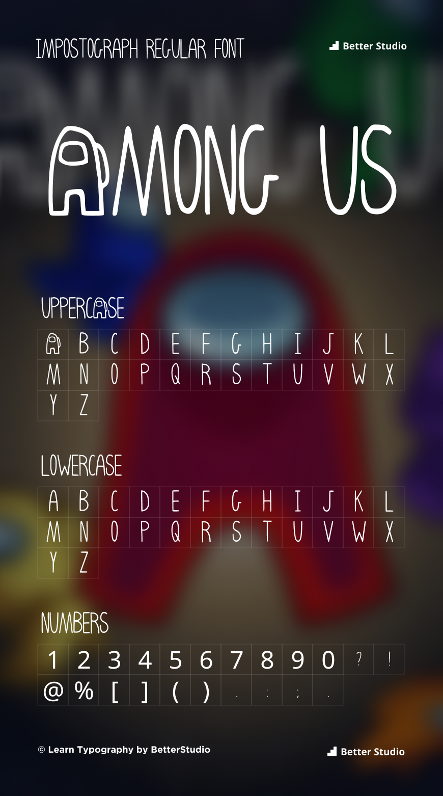 Among Us Filled Font Download