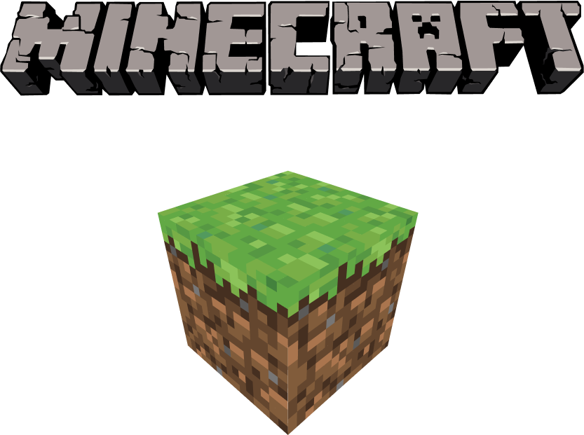 white minecraft logo transparent background