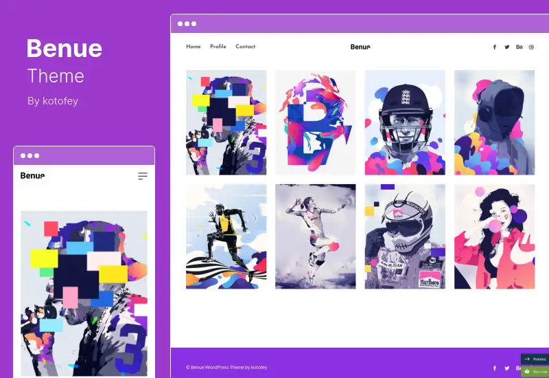 Benue Theme - Portfolio WordPress Theme for Web Designer, Artist & Illustrator