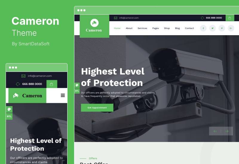 Cameron Theme - Home Automation , CCTV & Security WordPress Theme