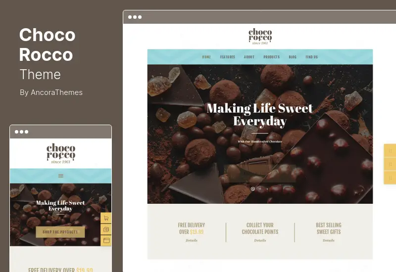 ChocoRocco Theme - Chocolate Sweets & Candy Store WordPress Theme