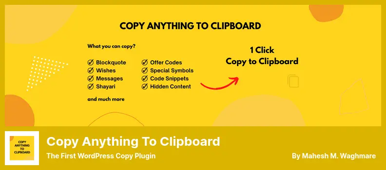 Copy Anything to Clipboard Plugin - The First WordPress Copy Plugin