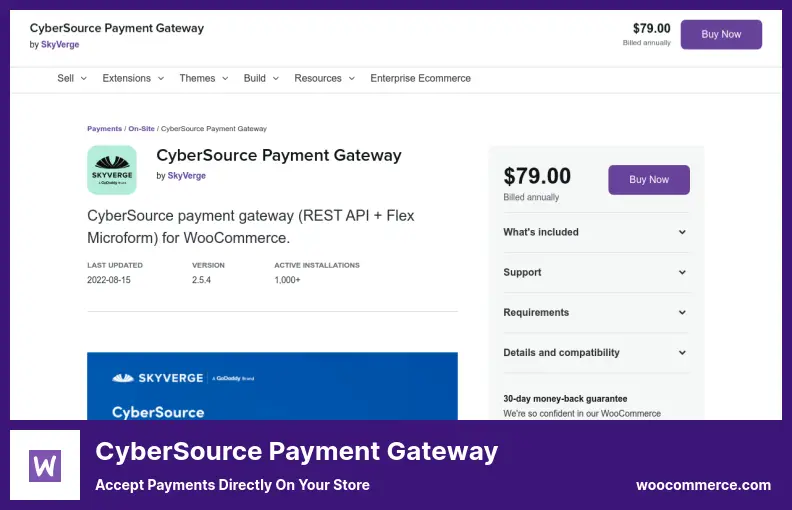 CyberSource Payment Gateway Plugin - Accept Payments Directly On Your Store