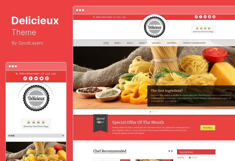Delicieux Theme - Restaurant WordPress Theme