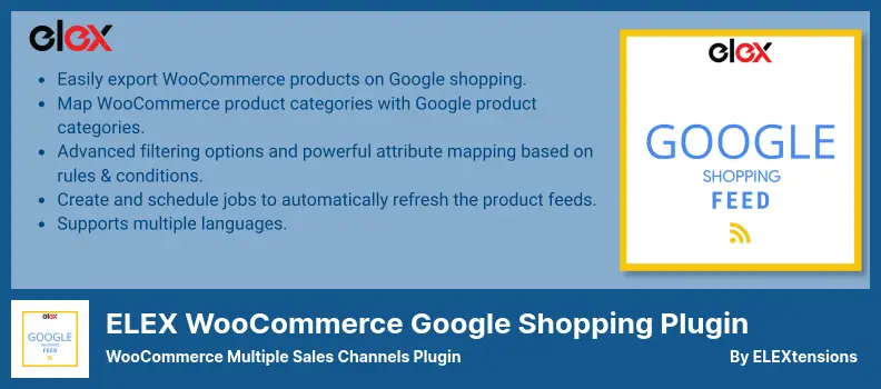ELEX WooCommerce Google Shopping Plugin - WooCommerce Multiple Sales Channels Plugin