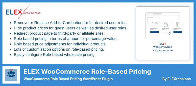 ELEX WooCommerce Role-Based Pricing  Plugin - WooCommerce Role Based Pricing WordPress Plugin