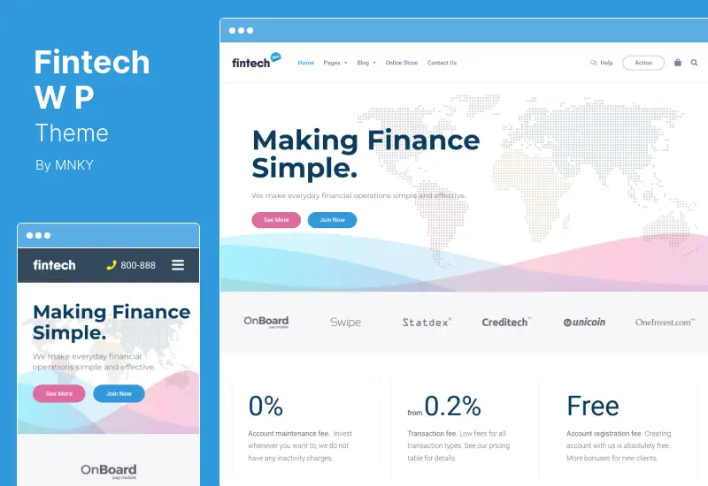 Fintech WP Theme - Financial Technology and Services WordPress Theme