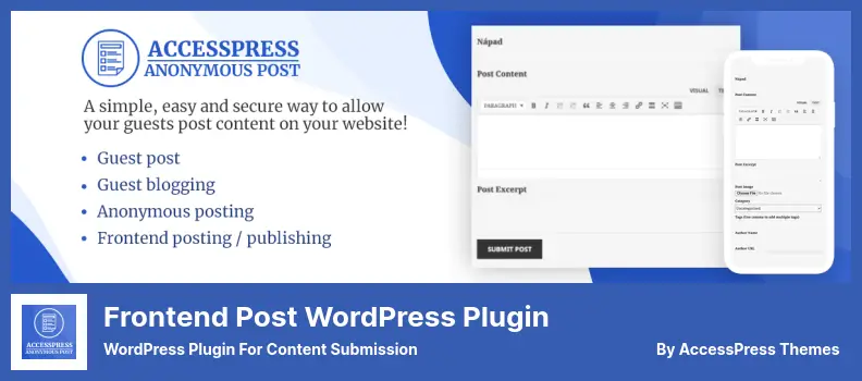 AccessPress Anonymous Post Plugin - WordPress Plugin for Content Submission