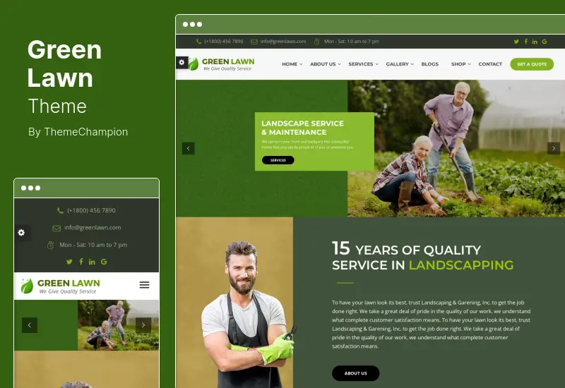 Green Lawn Theme - Landscaping WordPress Theme