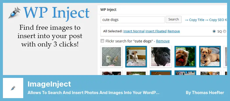 ImageInject Plugin - Allows to Search and Insert Photos and Images Into Your WordPress Posts