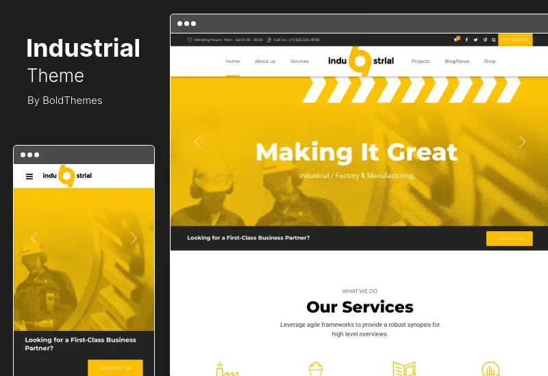 Industrial Theme - Corporate, Industry & Factory WordPress Theme