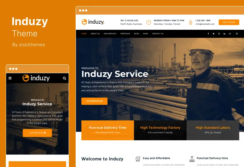 Induzy Theme - Factory & Industrial WordPress Theme